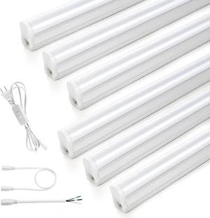 T5 LED Shop Lights 4FT, 20W 2800lm 6500K, Cabinet and Garage Light 6 Pack T5 LED Shop Lights 4FT, 20W 2800lm 6500K, Cabinet and Garage Light 6 Pack
