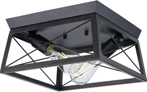 Progress Lighting Briarwood 12" 2-Light Flush Mount Light, Textured Black Progress Lighting Briarwood 12" 2-Light Flush Mount Light, Textured Black