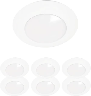 HALO HLCE 6-Pack 6 in LED Disk Ceiling Light 3000K 940lm 90 CRI Dimmable HALO HLCE 6-Pack 6 in LED Disk Ceiling Light 3000K 940lm 90 CRI Dimmable
