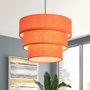 Orange Plug in Pendant Light, Mid Century Modern Pendant Light 3 Tier Plug in Chandelier with Orange Lampshape Hanging Lamp, Hanging Lights with Plug in Cord for Living Room Bedroom, 16.4ft Cord Orange Plug in Pendant Light, Mid Century Modern Pendant Light 3 Tier Plug in Chandelier with Orange Lampshape Hanging Lamp, Hanging Lights with Plug in Cord for Living Room Bedroom, 16.4ft Cord