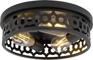 Flush Mount Ceiling Light Fixtures,13 inch Black 3-Lights Hallway Light Fixtures Ceiling Mount for Farmhouse Kitchen Bedroom 1 Pack