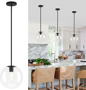 10in Globe Glass Pendant Light Kitchen Island Modern Hanging Lamp 10in Globe Glass Pendant Light Kitchen Island Modern Hanging Lamp