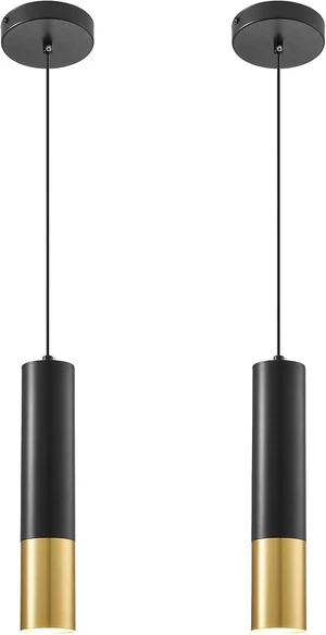 Modern Pendant Light Fixtures for Kitchen Island,2 Pack Black and Gold Pendant Light with LED Bulb,Minimalist Ceiling Hanging Light for Dining Room Bedroom Cafe Bar 5W 4000k Modern Pendant Light Fixtures for Kitchen Island,2 Pack Black and Gold Pendant Light with LED Bulb,Minimalist Ceiling Hanging Light for Dining Room Bedroom Cafe Bar 5W 4000k