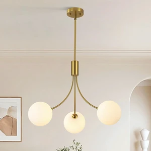 3-Light Gold Sputnik Chandelier, Mid Century Modern Hanging Light Fixture 3-Light Gold Sputnik Chandelier, Mid Century Modern Hanging Light Fixture