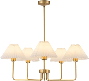 33.4 Gold Chandelier, 5-Light Vintage Chandelier for Dining Room 33.4 Gold Chandelier, 5-Light Vintage Chandelier for Dining Room