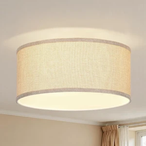 13 Inch Flush Mount Ceiling Light with Burlap Linen Drum Shade, Semi Flush Mount Ceiling Fixture, 3-Light Drum Light Fixture,Rustic Farmhouse Style for Bedroom, Living Room, Hallway, Entryway 13 Inch Flush Mount Ceiling Light with Burlap Linen Drum Shade, Semi Flush Mount Ceiling Fixture, 3-Light Drum Light Fixture,Rustic Farmhouse Style for Bedroom, Living Room, Hallway, Entryway