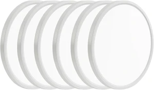 12 Inch Flush Mount Ceiling Light, White 6 Pack Flat Ceiling Light, Dimmable, Adjustable Color Temperature, 24W 2800LM Ultra Thin Round Fixture for Bedroom, Kitchen, Living Room, Bathroom 12 Inch Flush Mount Ceiling Light, White 6 Pack Flat Ceiling Light, Dimmable, Adjustable Color Temperature, 24W 2800LM Ultra Thin Round Fixture for Bedroom, Kitchen, Living Room, Bathroom