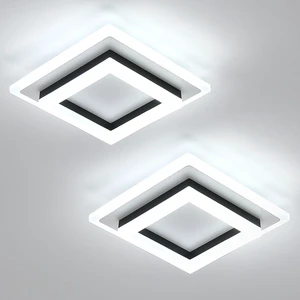DELIPOP 2 Pack Modern LED Ceiling Light, 24W Black Flush Mount Ceiling Lamp Fixture, 6500K Cold White LED Hallway Light for Living Room Bedroom Entryway Bathroom Kitchen DELIPOP 2 Pack Modern LED Ceiling Light, 24W Black Flush Mount Ceiling Lamp Fixture, 6500K Cold White LED Hallway Light for Living Room Bedroom Entryway Bathroom Kitchen