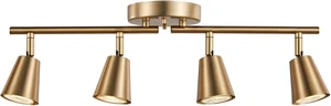 4 Light Track Lighting Kit, Matt Brass Finish Adjustable with Moden Flush Mount Ceiling Spotlight for Kitchen,Living Room,Home Improvement 4 Light Track Lighting Kit, Matt Brass Finish Adjustable with Moden Flush Mount Ceiling Spotlight for Kitchen,Living Room,Home Improvement