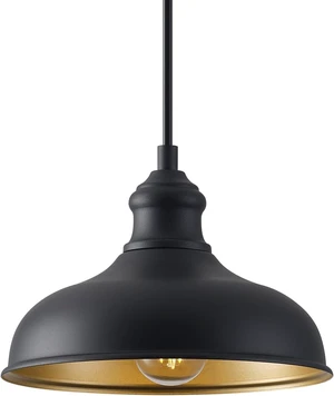 10in Dome Outdoor Pendant Barn Lights Black Kitchen Island Pendant Lamp with Brass Interior, Hallway Porch Ceiling Hanging Lights, Farmhouse Style Indoor Pendant Fixture for Home, Adjustable 10in Dome Outdoor Pendant Barn Lights Black Kitchen Island Pendant Lamp with Brass Interior, Hallway Porch Ceiling Hanging Lights, Farmhouse Style Indoor Pendant Fixture for Home, Adjustable