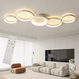 Modern LED Flush Mount Ceiling Light - 55wDimmable Ceiling Light Fixture, 5Rings Ceiling Lamp for Living Room,Bedroom,Dining Room,Office (White) Modern LED Flush Mount Ceiling Light - 55wDimmable Ceiling Light Fixture, 5Rings Ceiling Lamp for Living Room,Bedroom,Dining Room,Office (White)