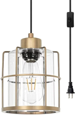 Gold Hanging Light Plug in,Glass Plug in Pendant Lights for Coner,Adjustable Height Hanging Lights with Plug in Cord Gold Hanging Light Plug in,Glass Plug in Pendant Lights for Coner,Adjustable Height Hanging Lights with Plug in Cord