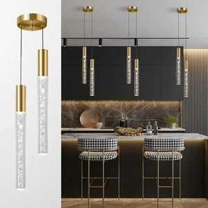 Modern 2-Light Gold Pendant Light Fixture for Kitchen Island, 3-Color LED Acrylic Pendant Lighting Cord Adjustable Ceiling Hanging Lights for Living Room Bedroom Dining Room (Gold,2-Light) Modern 2-Light Gold Pendant Light Fixture for Kitchen Island, 3-Color LED Acrylic Pendant Lighting Cord Adjustable Ceiling Hanging Lights for Living Room Bedroom Dining Room (Gold,2-Light)