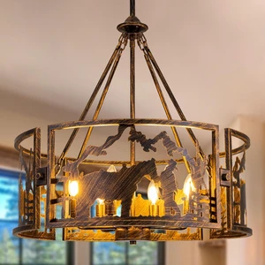 TOCHIC Western Chandeliers for Dining Room Vintage Chandelier Light Fixture TOCHIC Western Chandeliers for Dining Room Vintage Chandelier Light Fixture