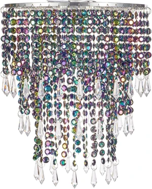 Waneway Acrylic Chandelier Shade, Ceiling Light Shade Beaded Pendant Lampshade with Crystal Beads and Chrome Frame for Bedroom, Wedding or Party Decoration, Diameter 8.7 inches, 3 Tiers, Multicolor Waneway Acrylic Chandelier Shade, Ceiling Light Shade Beaded Pendant Lampshade with Crystal Beads and Chrome Frame for Bedroom, Wedding or Party Decoration, Diameter 8.7 inches, 3 Tiers, Multicolor