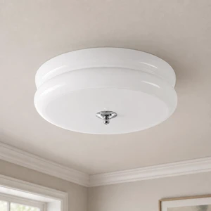 Modern Milk Glass Flush Mount Ceiling Light,Chrome Schoolhouse Light Modern Milk Glass Flush Mount Ceiling Light,Chrome Schoolhouse Light