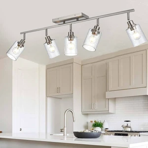 Kitchen Lighting Fixtures Ceiling 5 Light Track Lighting Kit Modern Ceiling Spot Lights Brushed Nickel Wall Mount Seeded Glass Vanity Light Track Light Fixtures Ceiling Rotatable Light Heads Kitchen Lighting Fixtures Ceiling 5 Light Track Lighting Kit Modern Ceiling Spot Lights Brushed Nickel Wall Mount Seeded Glass Vanity Light Track Light Fixtures Ceiling Rotatable Light Heads