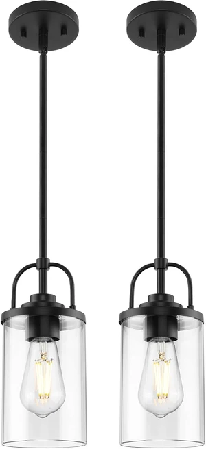 Beionxii 2 Pack Glass Pendant Lights Kitchen Island, Hanging Light Fixture Beionxii 2 Pack Glass Pendant Lights Kitchen Island, Hanging Light Fixture