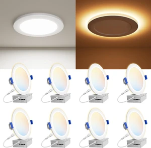 VOLISUN 8 Pack 6 Inch 5CCT Recessed Light with Night Light, 12W=130W,1080LM VOLISUN 8 Pack 6 Inch 5CCT Recessed Light with Night Light, 12W=130W,1080LM