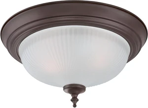 Westinghouse 6344500 Two-Light Indoor Flush Ceiling Fixture (2 Pack), Oil Rubbed Bronze Finish with Frosted Swirl Glass