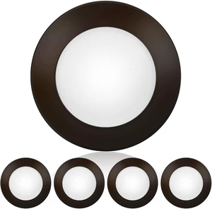 ECOELER 4 Pack Brown Recessed Retrofit Ceiling Lights, 10.5W 4 Inch Dimmable LED Disk Light for Home Improved, 4000K Cool White 650Lm, ETL-Listed ECOELER 4 Pack Brown Recessed Retrofit Ceiling Lights, 10.5W 4 Inch Dimmable LED Disk Light for Home Improved, 4000K Cool White 650Lm, ETL-Listed