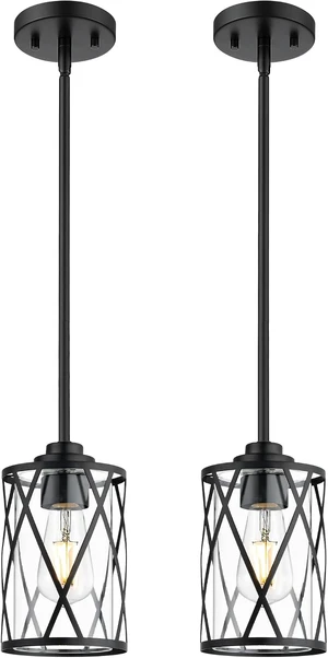 Beionxii Clear Glass Pendant Lights Kitchen Island, Pendant Light 2 Pack Beionxii Clear Glass Pendant Lights Kitchen Island, Pendant Light 2 Pack