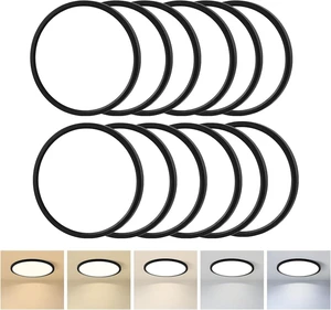 12PK 11.4 inch LED Flush Mount Ceiling Light White,24W,2400LM,5CCT 12PK 11.4 inch LED Flush Mount Ceiling Light White,24W,2400LM,5CCT