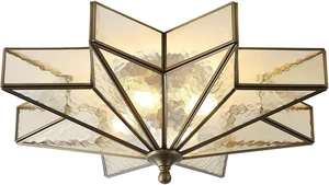 Star Vintage Bronze Ceiling Light - 19.7 In Black Flush Mount Fixture Star Vintage Bronze Ceiling Light - 19.7 In Black Flush Mount Fixture