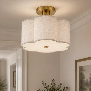AUTELO 3-Light Modern Semi Flush Mount Ceiling Light Fixture,12.6 Inch