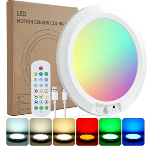 8000mAh Rechargeable RGBCW Motion Sensor Ceiling Light, Tunable White & RGB 8000mAh Rechargeable RGBCW Motion Sensor Ceiling Light, Tunable White & RGB