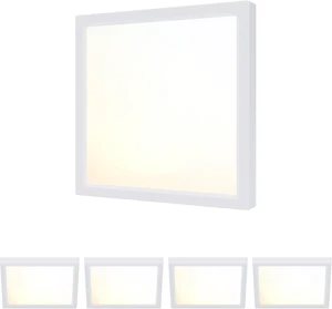 6 Inch Square LED Ceiling Light, Edge-Lit Modern Flush Mount Ceiling Light, 5CCT, 1000LM Dimmable Low Profile Surface Mount Light, ETL & Wet Rated for Bathroom Porch Hallway, White, 4 Packs 6 Inch Square LED Ceiling Light, Edge-Lit Modern Flush Mount Ceiling Light, 5CCT, 1000LM Dimmable Low Profile Surface Mount Light, ETL & Wet Rated for Bathroom Porch Hallway, White, 4 Packs