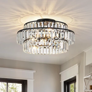 Black Flush Mount Chandelier,Modern Hanging Crystal Flush Mount Ceiling Light Fixtrue,Crystal Ceiling Mount Lighting for Living Room Foyer Bedroom Hallway Entryway Black Flush Mount Chandelier,Modern Hanging Crystal Flush Mount Ceiling Light Fixtrue,Crystal Ceiling Mount Lighting for Living Room Foyer Bedroom Hallway Entryway