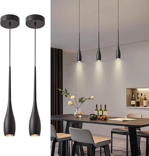 Black Pendant Lights Kitchen Island, Modern LED Pendant Light Fixtures, Small Mini Pendant Lighting Dimmable Hanging for Bathroom, Bar, Dining Room, Bedroom2-Pack Black Pendant Lights Kitchen Island, Modern LED Pendant Light Fixtures, Small Mini Pendant Lighting Dimmable Hanging for Bathroom, Bar, Dining Room, Bedroom2-Pack