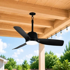 44'' Outdoor Ceiling Fan with Dimmable 3-Color LED Light, IP65 Waterproof for Patios Gazebos,Quiet DC Motor with 6 Speeds and Reversible Function, Remote Control for Patios, Industrial Style 44'' Outdoor Ceiling Fan with Dimmable 3-Color LED Light, IP65 Waterproof for Patios Gazebos,Quiet DC Motor with 6 Speeds and Reversible Function, Remote Control for Patios, Industrial Style