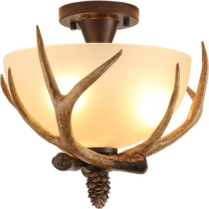 Deer Ceiling Lights, Antler Vintage Farmhouse Rustic Ceiling Light Fixture, 3 Lamp Holders Pine Cones Elk Xmas Decor Dining Room Foyer Ceiling Light Lamp Deer Ceiling Lights, Antler Vintage Farmhouse Rustic Ceiling Light Fixture, 3 Lamp Holders Pine Cones Elk Xmas Decor Dining Room Foyer Ceiling Light Lamp