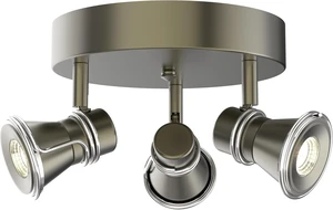 3-Light Dimmable LED Ceiling Spotlight, Industrial Gunmetal Finish Round Flush Mount Ceiling Light Fixture, Adjustable Heads with Directional Track Lighting (LED Bulbs Included) 3-Light Dimmable LED Ceiling Spotlight, Industrial Gunmetal Finish Round Flush Mount Ceiling Light Fixture, Adjustable Heads with Directional Track Lighting (LED Bulbs Included)