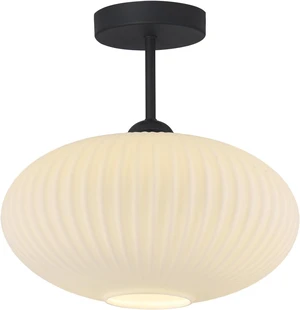 12 Inch Large Milk Glass Flush Mount Ceiling Light Black Globe Semi Flush Mount Ceiling Light Mid Century Modern Ceiling Lighting Vintage Hallway Ceiling Lights Fixtures
