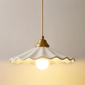 White Scalloped Ceramic Pendant Light, Vintage Kitchen Island Light Fixture White Scalloped Ceramic Pendant Light, Vintage Kitchen Island Light Fixture