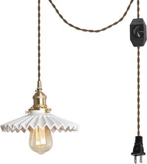 Swag Pendant Light with 15ft Plug-in UL Dimmable Cord Retro Ceramic Marble Shade Light Fixtures Nordic Decoratefor Hanging Ceiling Light for Dining Room Bulbs Not Included Swag Pendant Light with 15ft Plug-in UL Dimmable Cord Retro Ceramic Marble Shade Light Fixtures Nordic Decoratefor Hanging Ceiling Light for Dining Room Bulbs Not Included