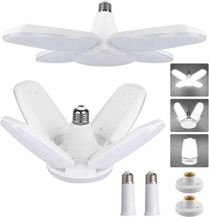 Yiliaw LED Garage Light 2 Pack 60W 6000LM Shop Lights with 2 Lamp Holder & 2 Socket Extender, 6500K Daylight Deformable Ceiling Light Fixture, Screw in Garage Lights for Basement Warehouse Office Yiliaw LED Garage Light 2 Pack 60W 6000LM Shop Lights with 2 Lamp Holder & 2 Socket Extender, 6500K Daylight Deformable Ceiling Light Fixture, Screw in Garage Lights for Basement Warehouse Office