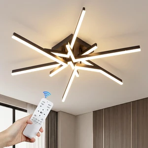 55W LED Ceiling Light Fixture, Dimmable Sputnik Flush Mount, Black
