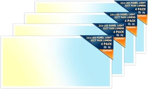 2x4 LED Flat Panel Light, 5CCT 30-72W, 0-10V, Drop Ceiling, 4 Pack 2x4 LED Flat Panel Light, 5CCT 30-72W, 0-10V, Drop Ceiling, 4 Pack