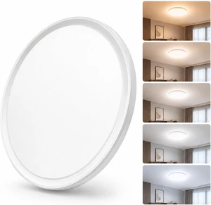 15-Inch LED Flush Mount Ceiling Light, 5CCT Dimmable 3800LM,White