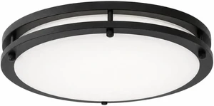 15in Flush Mount Ceiling Light Fixture Black 1Pack, 5CCT Wattage Adjustable