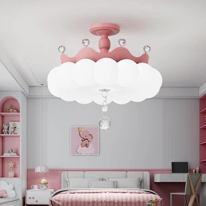 LED Ceiling Light Dimmable with Remote Control,Modern Kids Room Flush Mount Ceiling Light Fixture,Cartoon Crown Ceiling Lamp,Girls Room for boy Room Baby Kids Room Bedroom Nursery Pink LED Ceiling Light Dimmable with Remote Control,Modern Kids Room Flush Mount Ceiling Light Fixture,Cartoon Crown Ceiling Lamp,Girls Room for boy Room Baby Kids Room Bedroom Nursery Pink