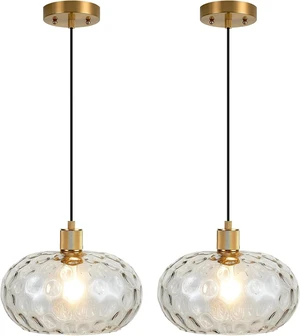 Glass Pendant Lights Kitchen Island 8 Inch Adjustable Pendant Light Fixtures with Hand-Blown Hammer Glass Farmhouse Hanging Light for Kitchen Sink Dining Room Bedroom Hallway 2 Packs Glass Pendant Lights Kitchen Island 8 Inch Adjustable Pendant Light Fixtures with Hand-Blown Hammer Glass Farmhouse Hanging Light for Kitchen Sink Dining Room Bedroom Hallway 2 Packs