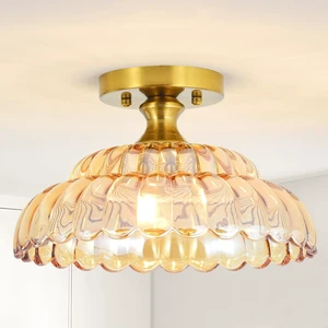 12 Inch Amber Semi Flush Mount Ceiling Light for Bedroom 12 Inch Amber Semi Flush Mount Ceiling Light for Bedroom