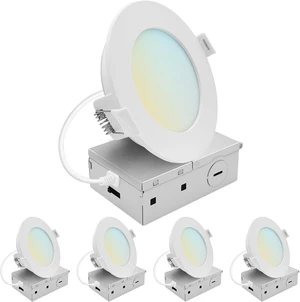 LUXRITE 4 Inch LED Recessed Light, ECO Backlit Mini Panel Spotlight, 4 Pack LUXRITE 4 Inch LED Recessed Light, ECO Backlit Mini Panel Spotlight, 4 Pack