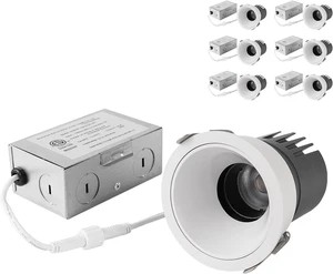 3 Inch LED Recessed Downlight,7W Dimmable Anti-Glare Ceiling Light with Junction Box, CRI92 560LM,5 CCT (2700K-5000K) White Lighting Fixture (6) 3 Inch LED Recessed Downlight,7W Dimmable Anti-Glare Ceiling Light with Junction Box, CRI92 560LM,5 CCT (2700K-5000K) White Lighting Fixture (6)