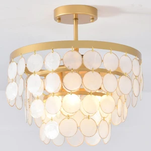 Capiz Shell Flush Mount Ceiling Light Boho Seashell Chandelier Coastal Gold 3-Light Fixture for Bathroom Bedroom Kitchen Entryway Capiz Shell Flush Mount Ceiling Light Boho Seashell Chandelier Coastal Gold 3-Light Fixture for Bathroom Bedroom Kitchen Entryway